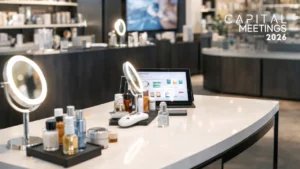 Estación interactiva de experiencia de marca en tienda retail.